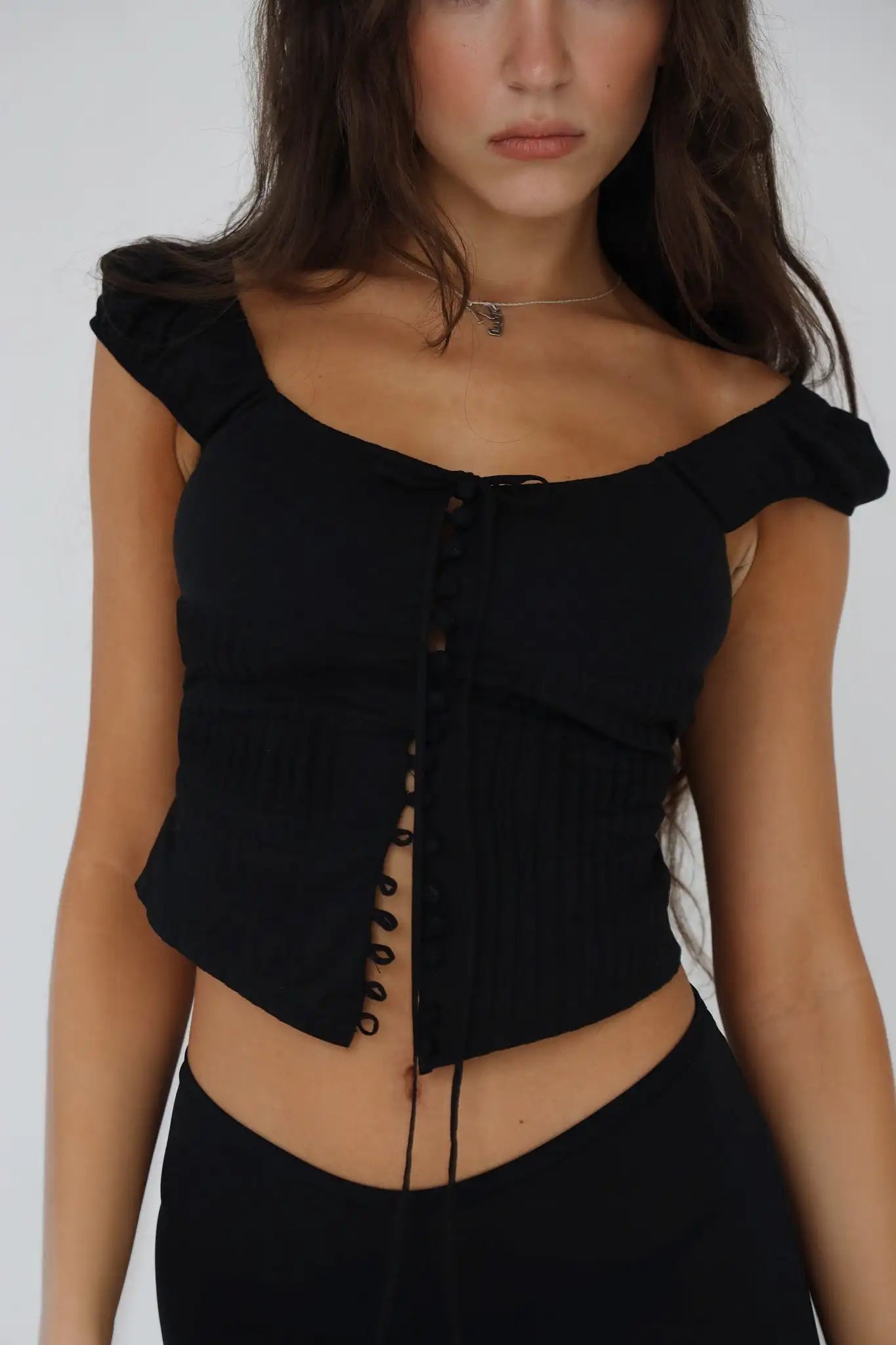 Vintage Lace Up Crop Top