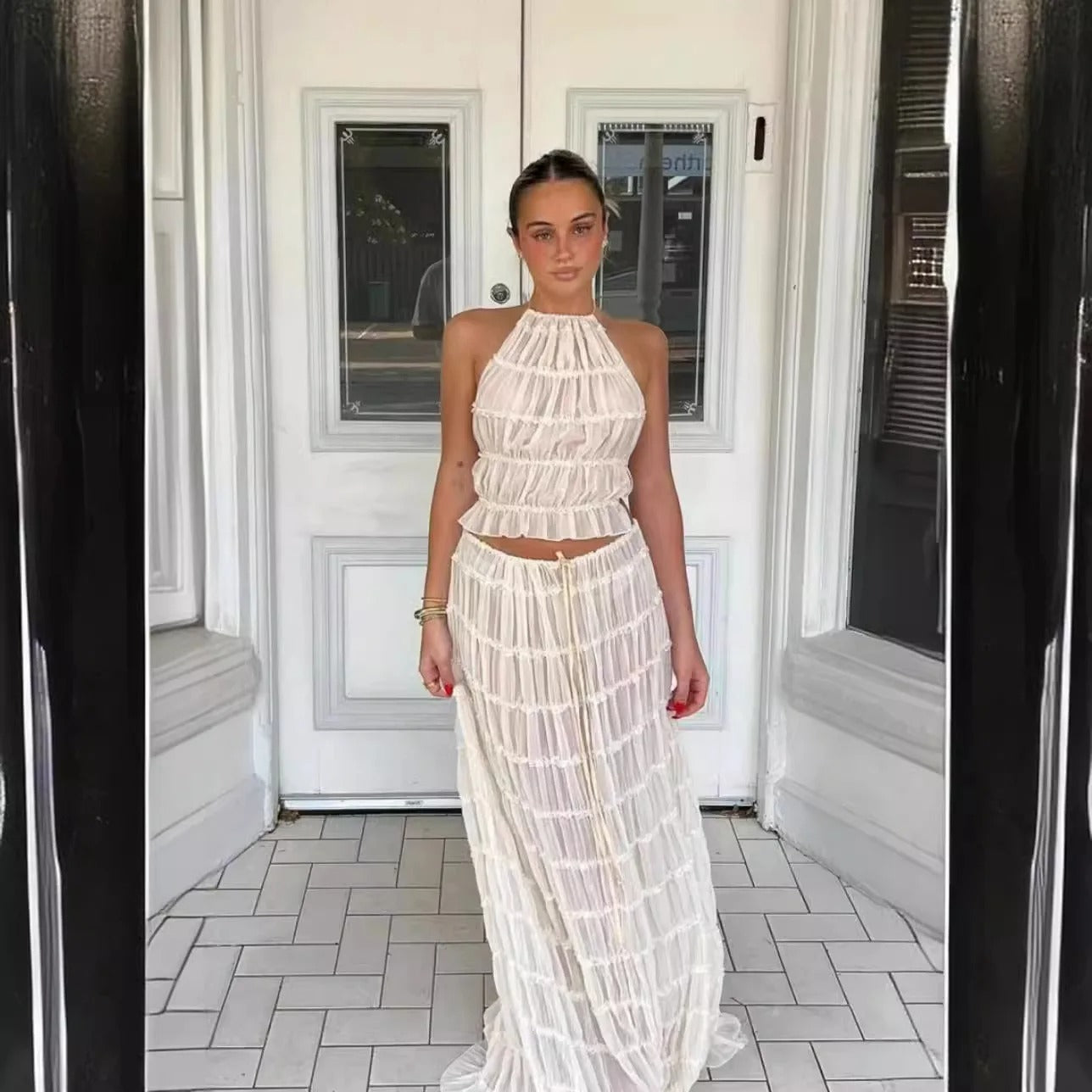 Boho Summer 2 Piece Set, Top & Skirt