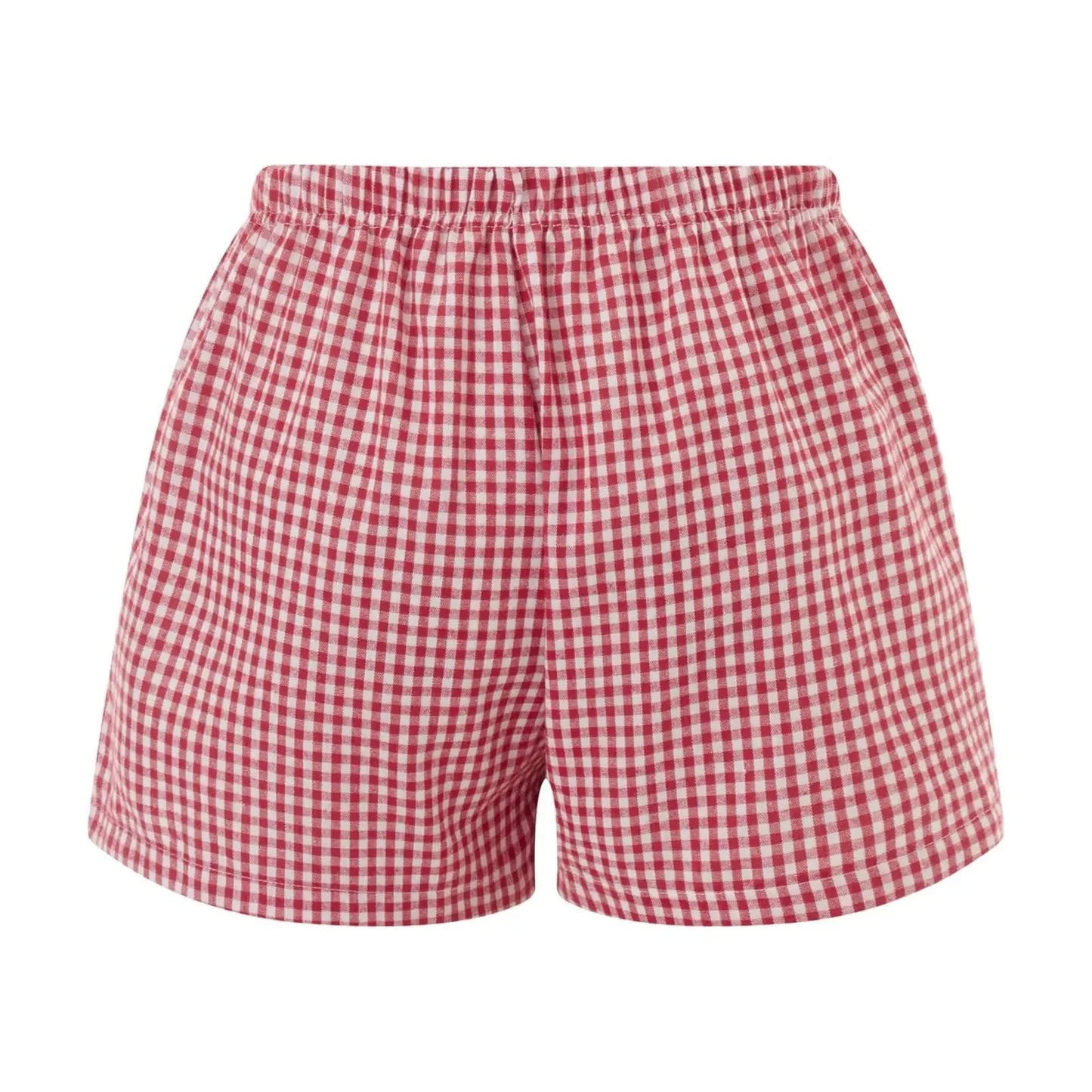 Red Plaid Lounge Shorts