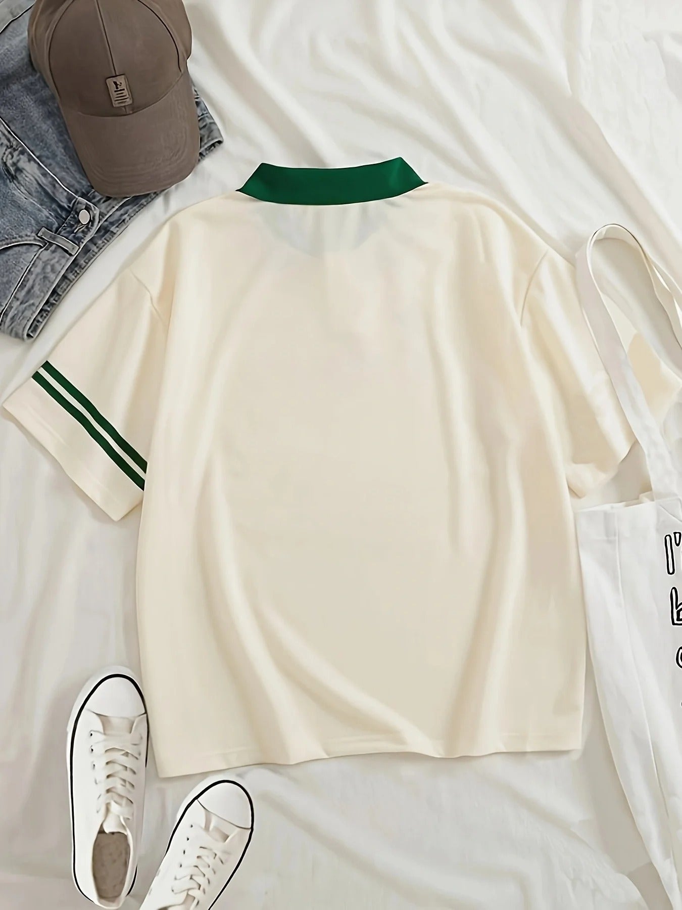 Heart And Butterfly Loose Polo Shirt