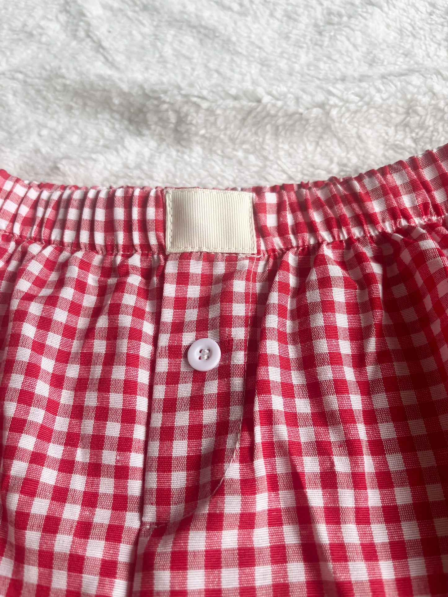 Red Plaid Lounge Shorts